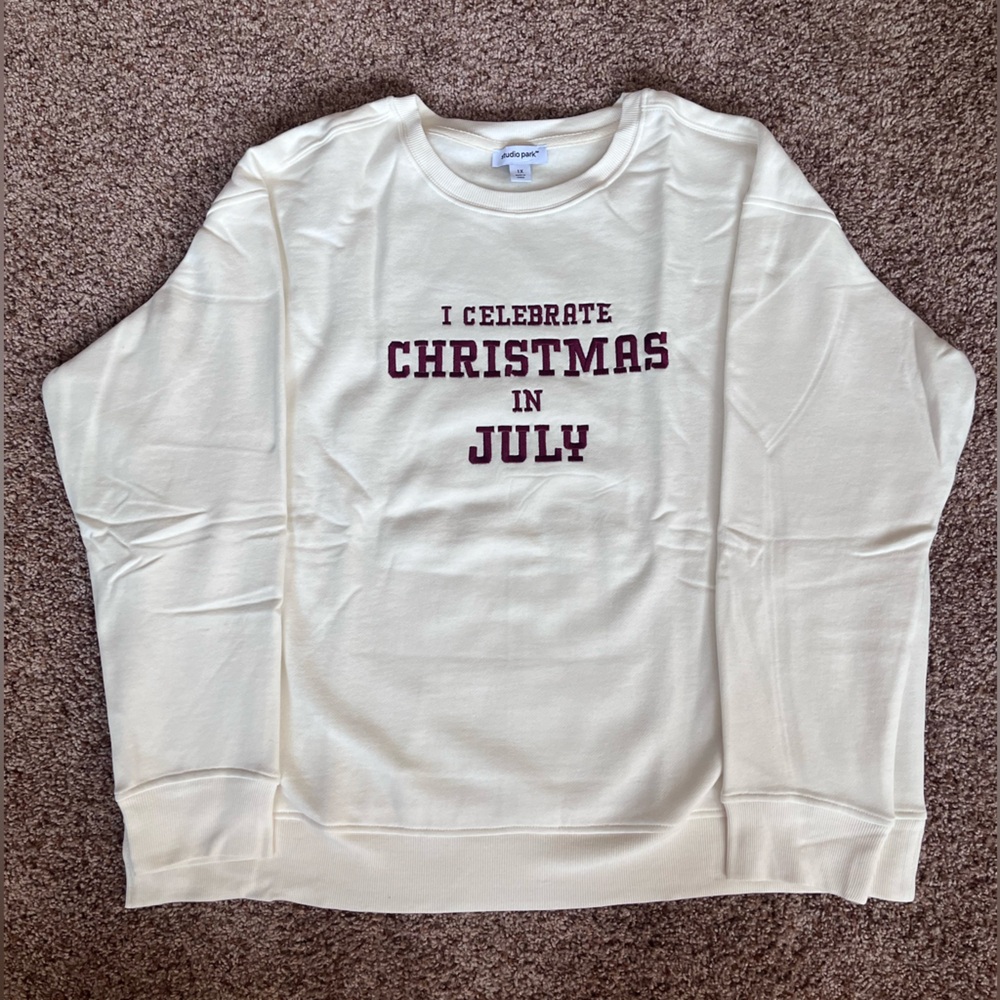 LIKE NEW Studio Park‎ x Shawn Killinger Seasonal Sentiments Ivory Crewneck
